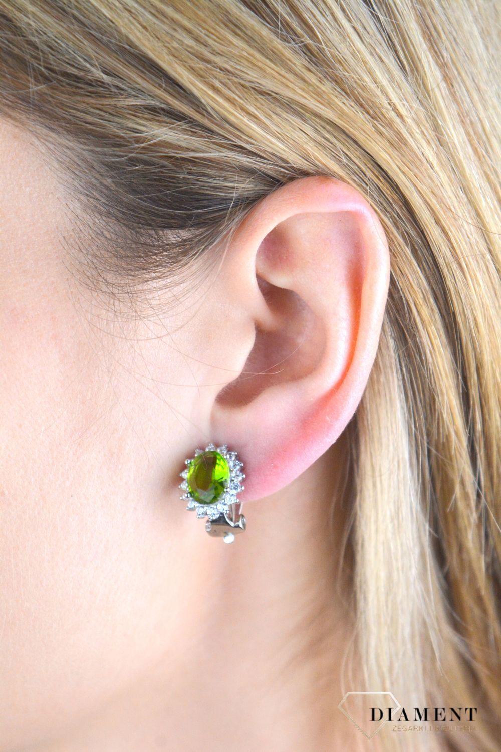 Klipsy srebrne z owalną zieloną cyrkonią DIA-KLI-10938-925.jpg