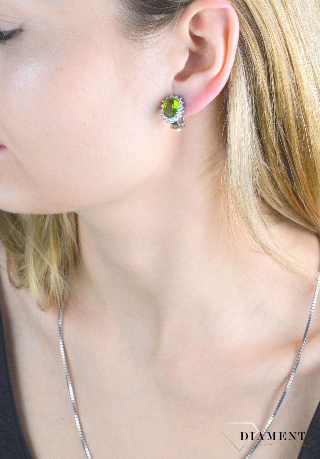 Klipsy srebrne z owalną zieloną cyrkonią DIA-KLI-10938-925.jpg