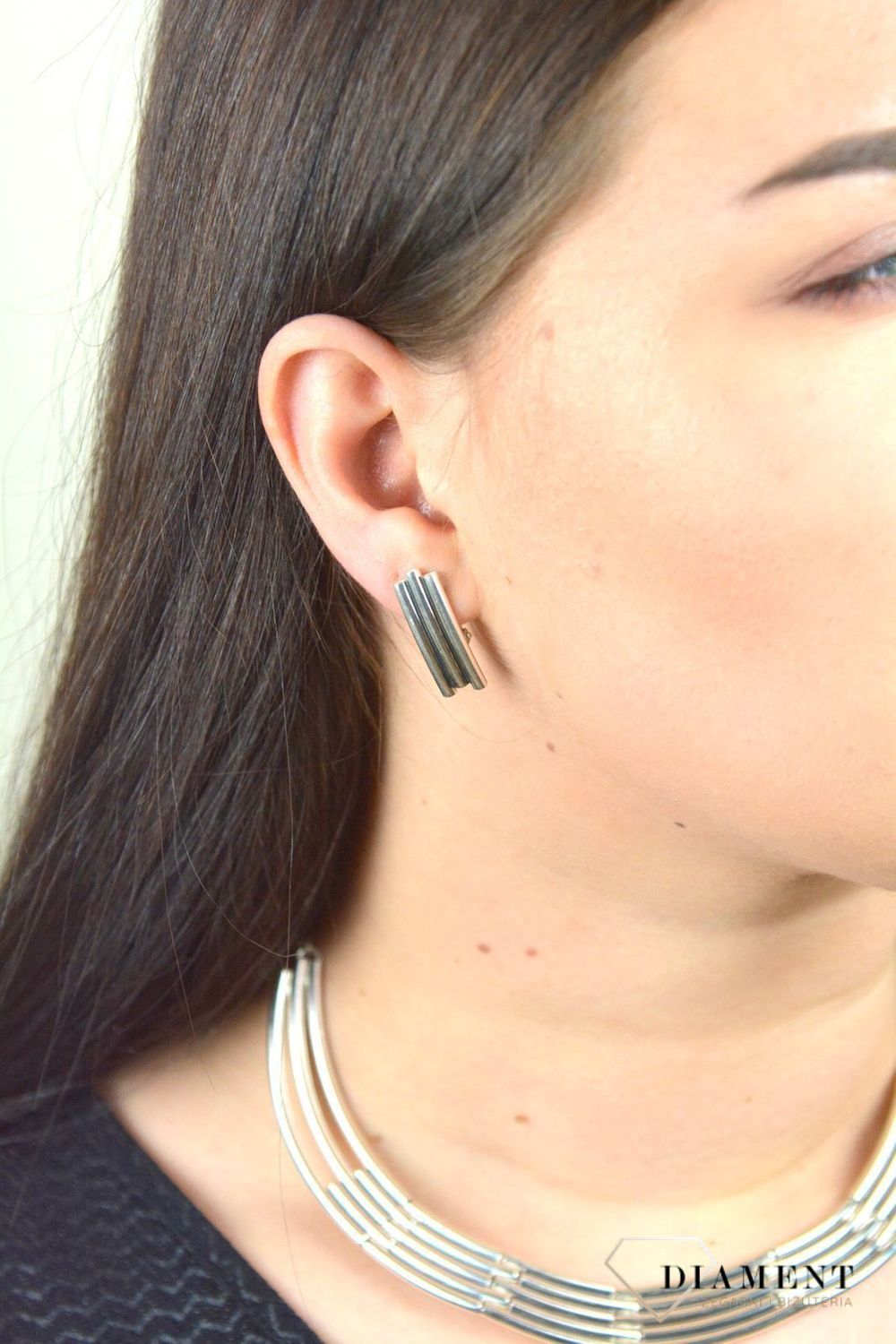 Klipsy srebrne o gładkiej powierzchni DIA-KLI-1716-925.jpg