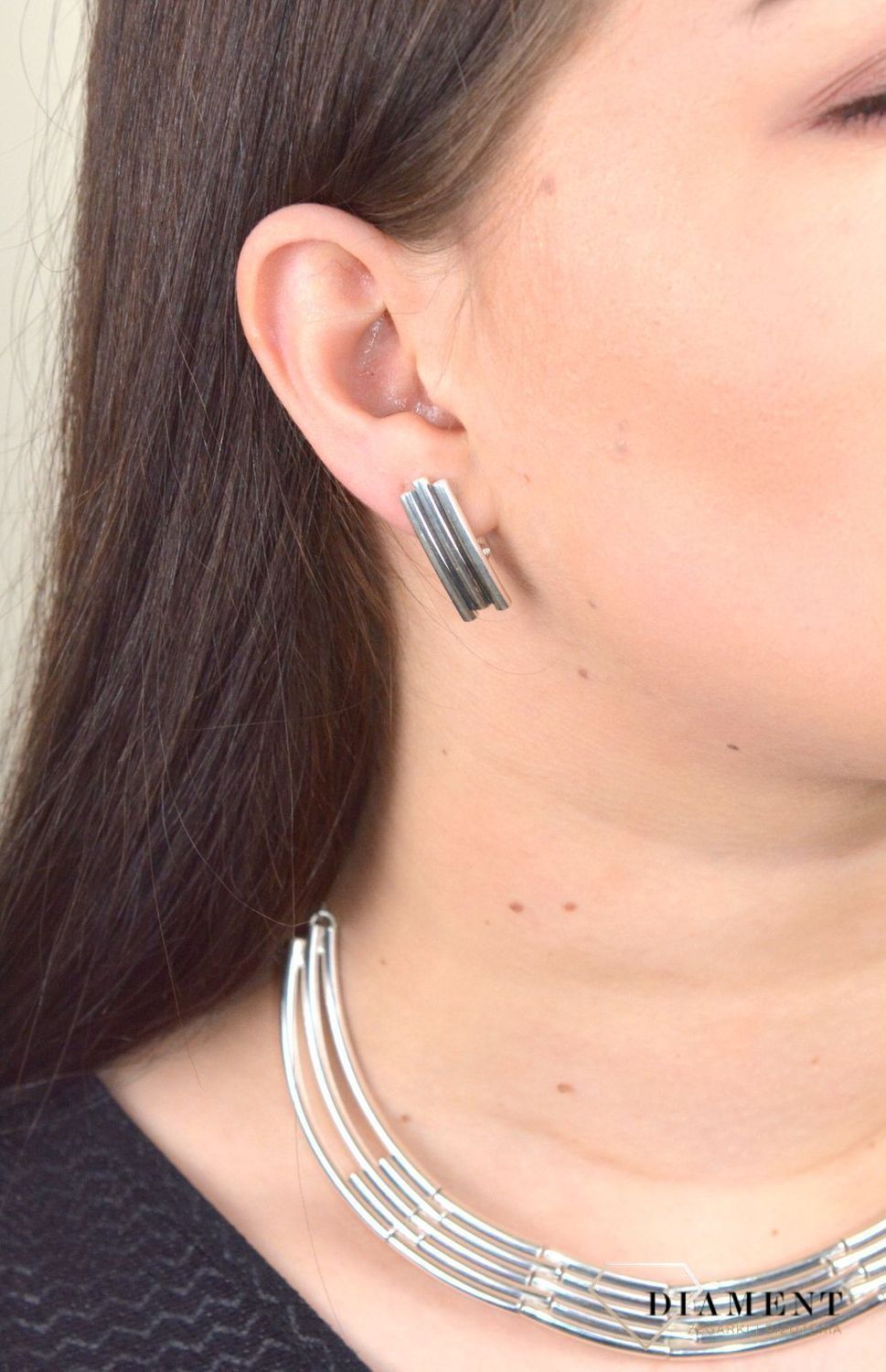 Klipsy srebrne o gładkiej powierzchni DIA-KLI-1716-925.jpg