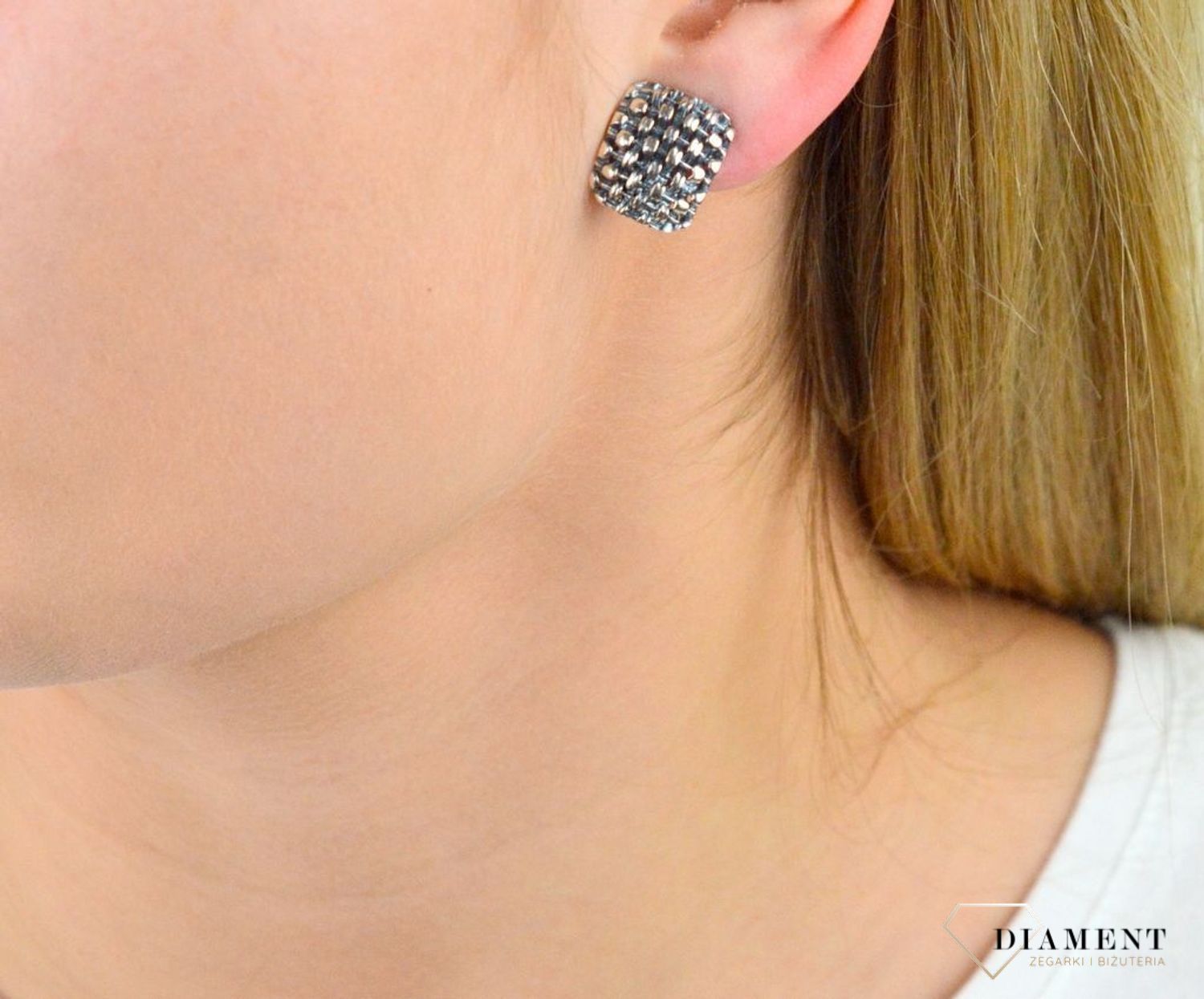 Klipsy srebrne 925 'Plecionka' DIA-KLI-4591-925.jpg