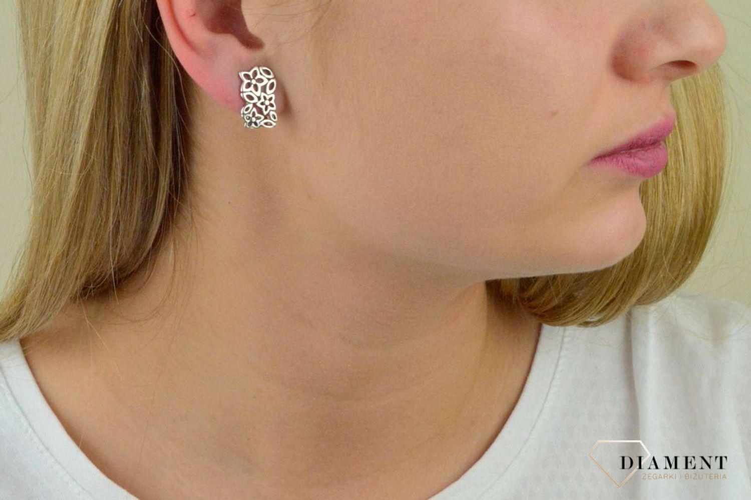 Klipsy srebrne 925 ' Kwiatowe ornamenty'  DIA-KLI-4592-925.jpg