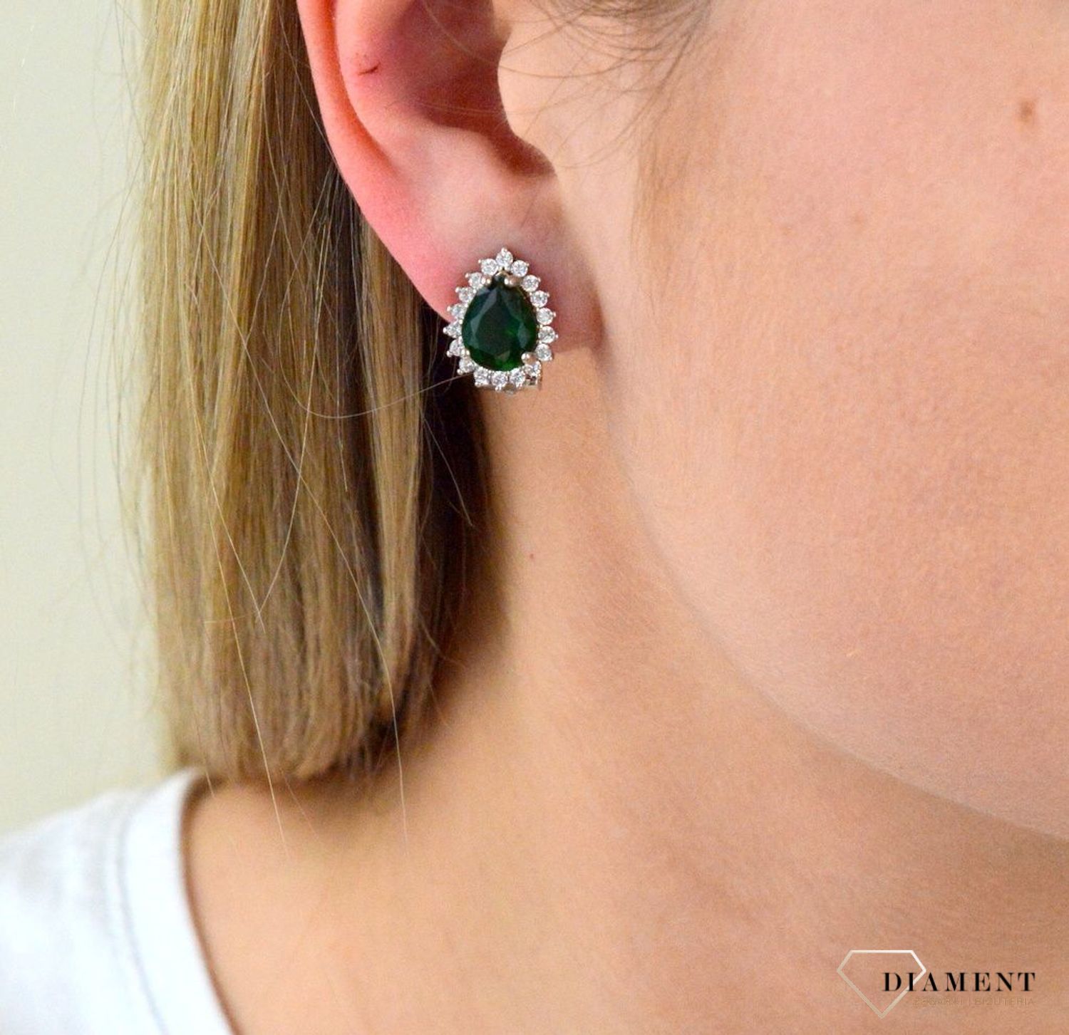 Przepiękne srebrne klipsy z zieloną cyrkonią DIA-KLI-4818-925.jpg
