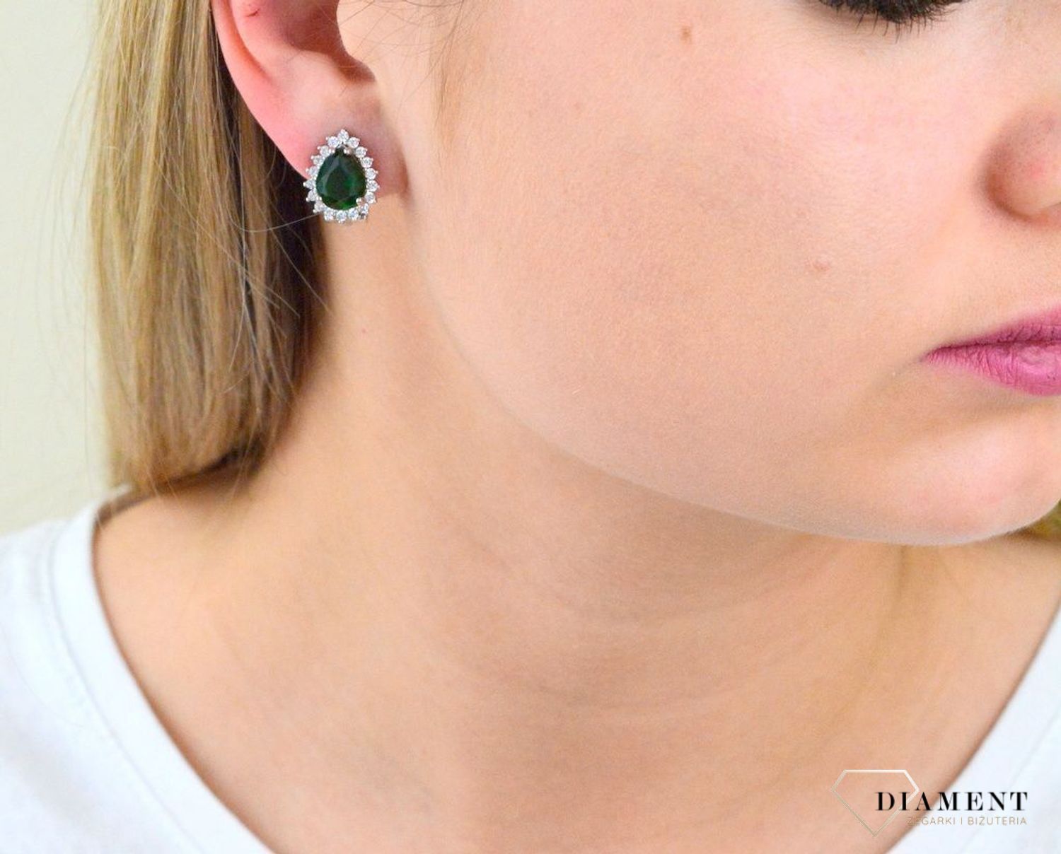 Przepiękne srebrne klipsy z zieloną cyrkonią DIA-KLI-4818-925.jpg