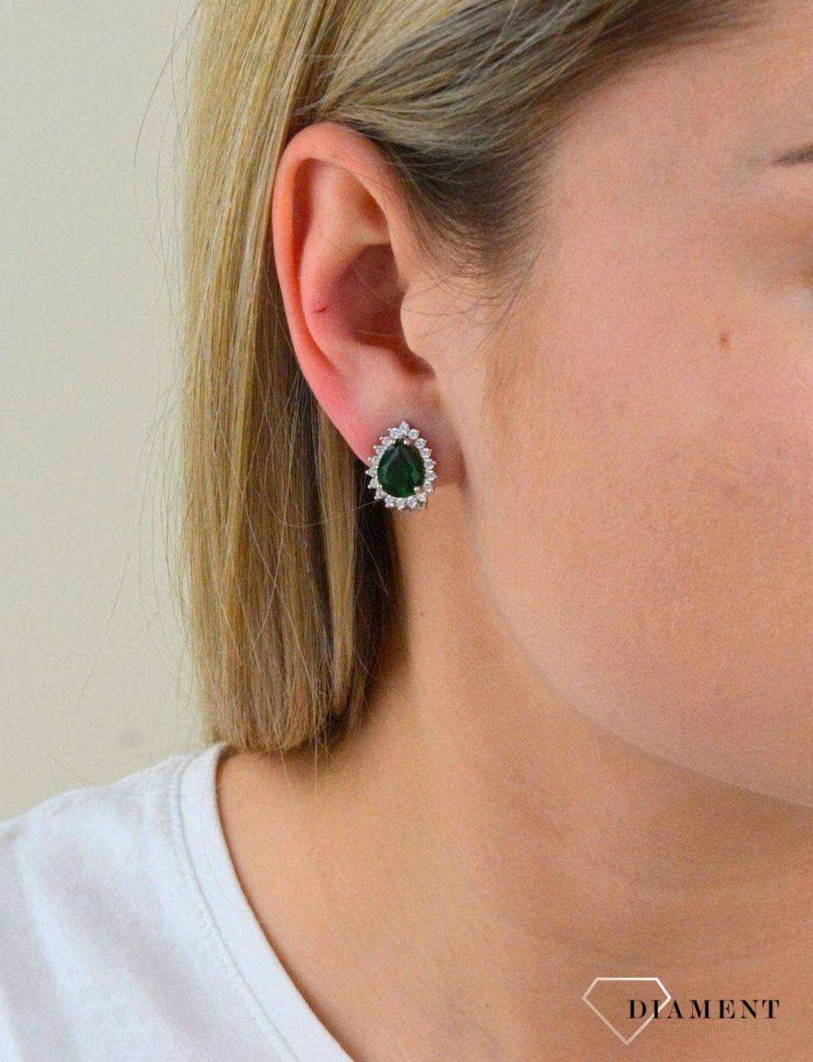 Przepiękne srebrne klipsy z zieloną cyrkonią DIA-KLI-4818-925.jpg