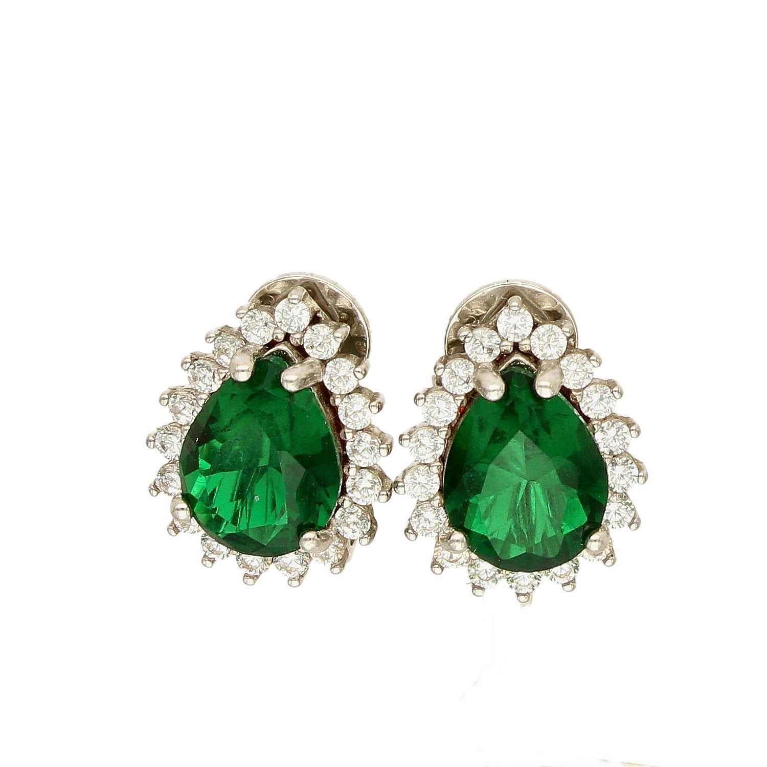 Przepiękne srebrne klipsy z zieloną cyrkonią DIA-KLI-4818-925.jpg