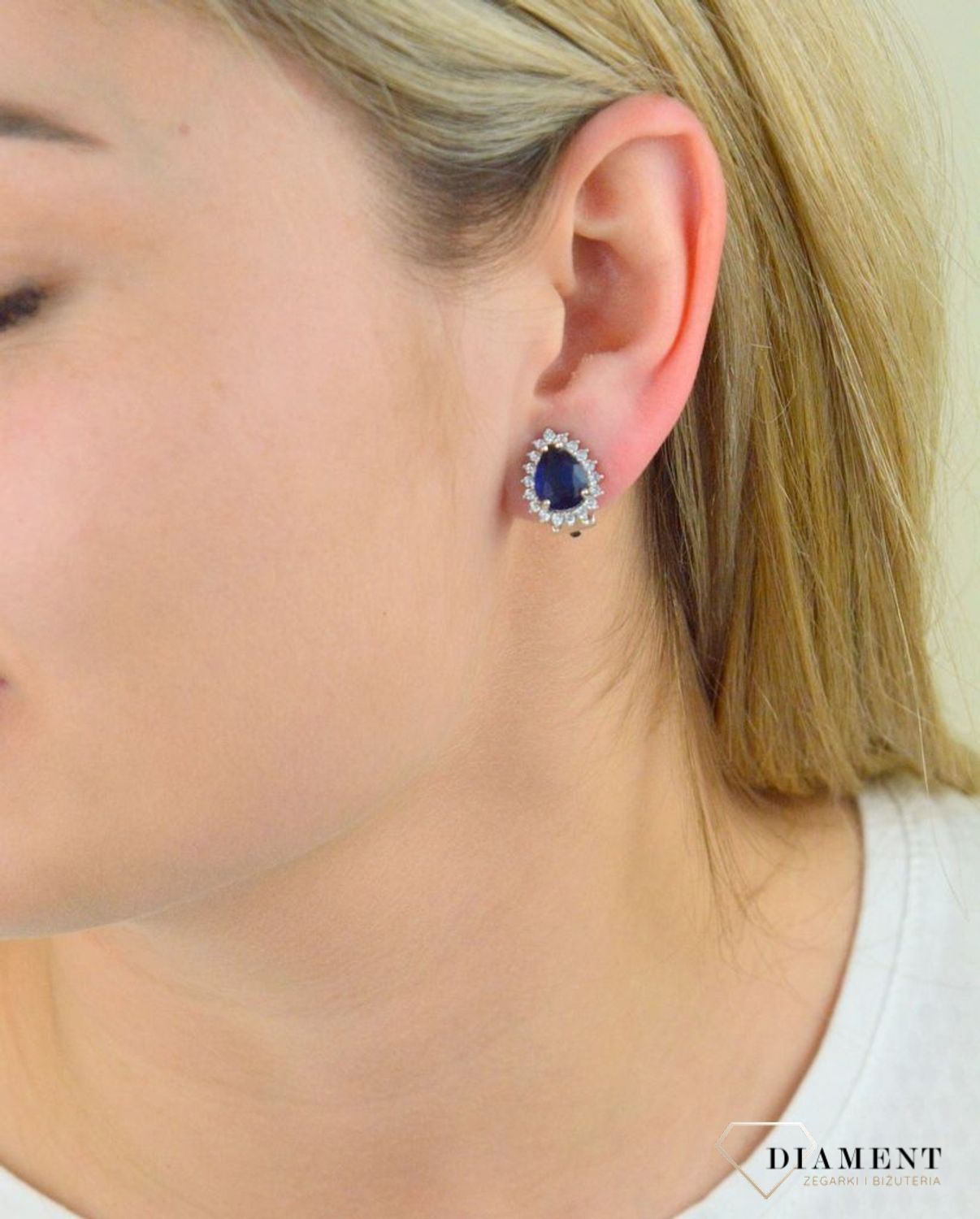 Prześliczne srebrne klipsy z granatową cyrkonią DIA-KLI-4819-925..jpg