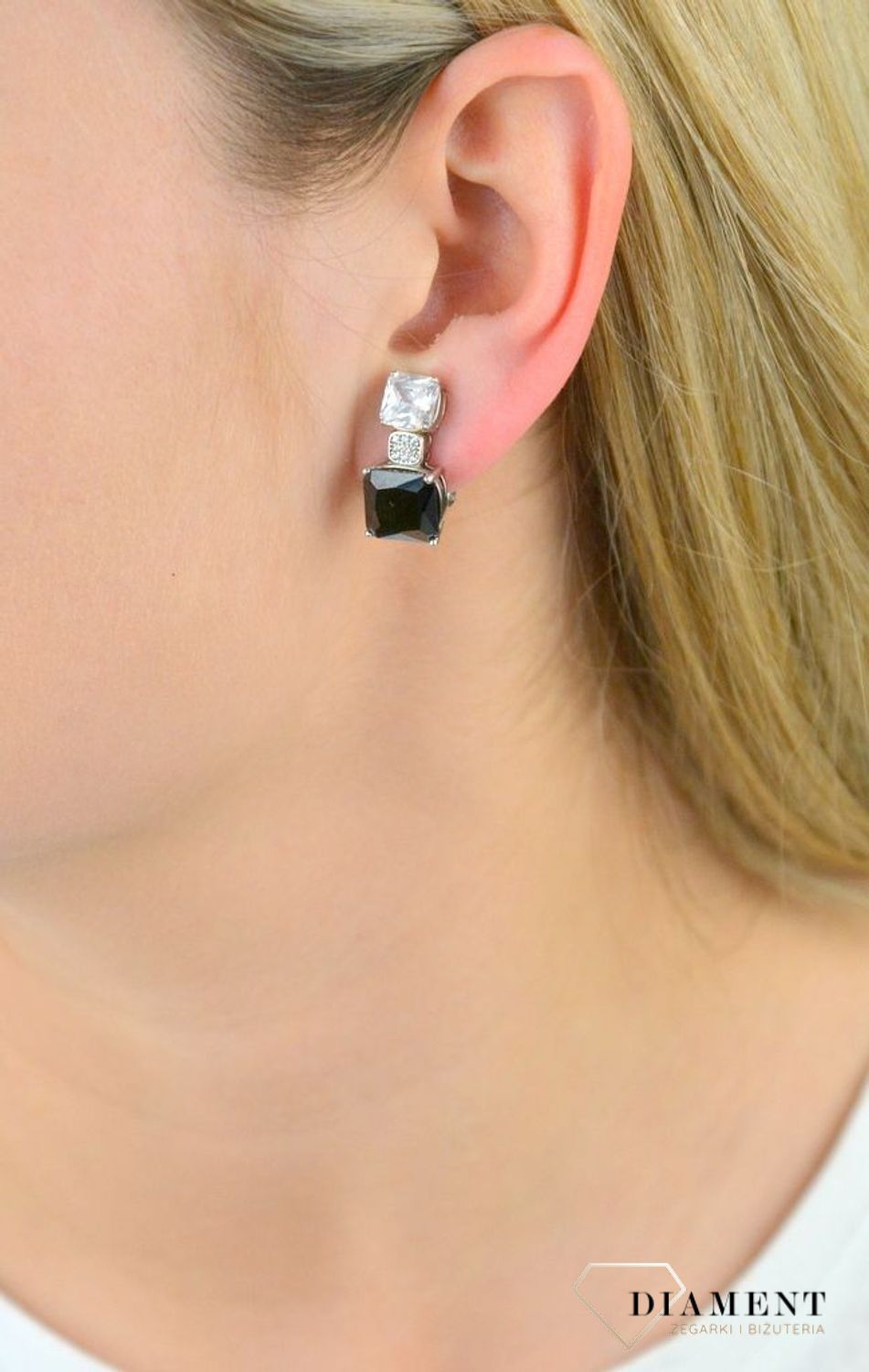 Efektowne klipsy z cyrkoniami 'Czerń ze srebrem' DIA-KLI-4820-925v.jpg