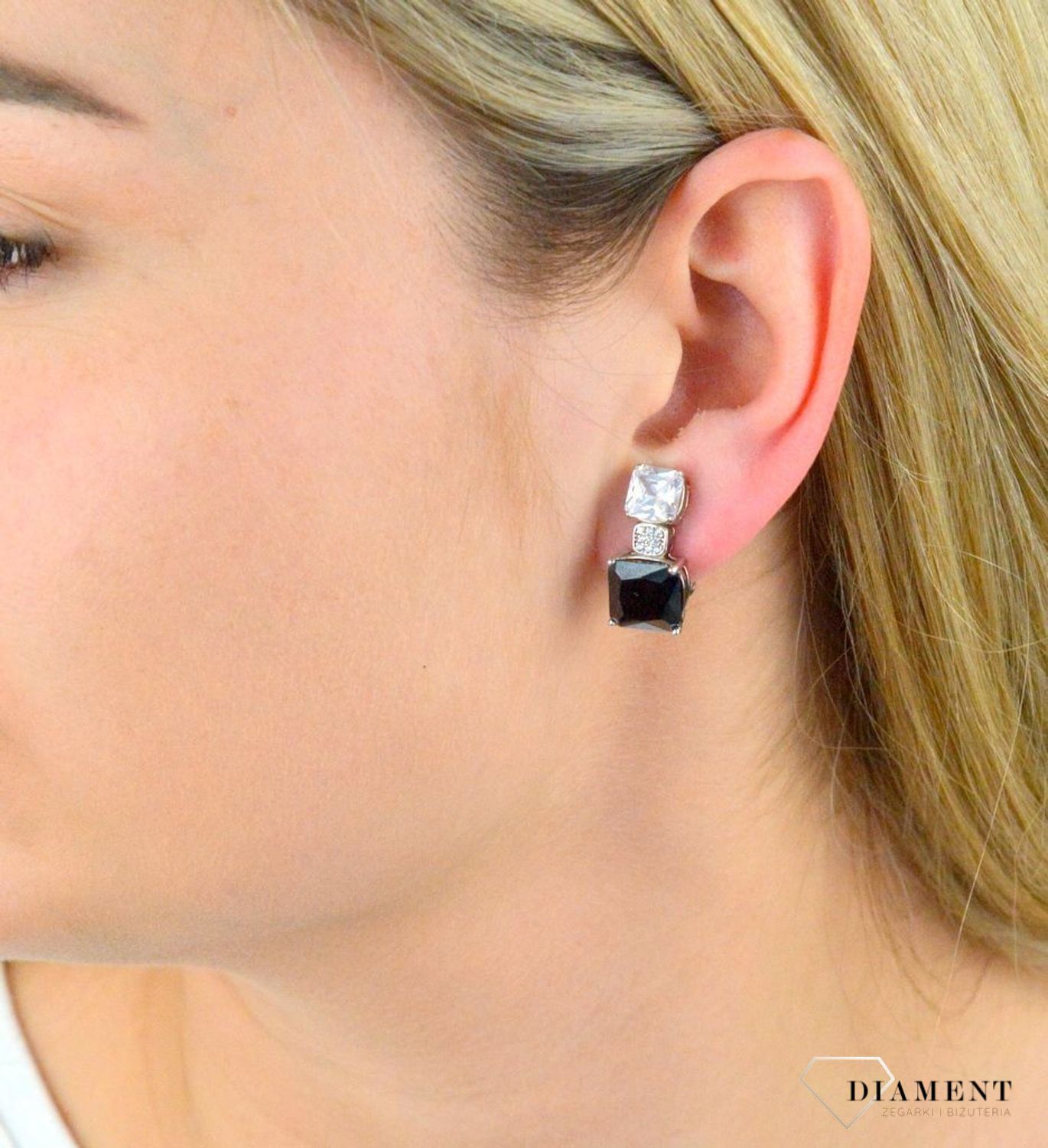 Efektowne klipsy z cyrkoniami 'Czerń ze srebrem' DIA-KLI-4820-925v.jpg