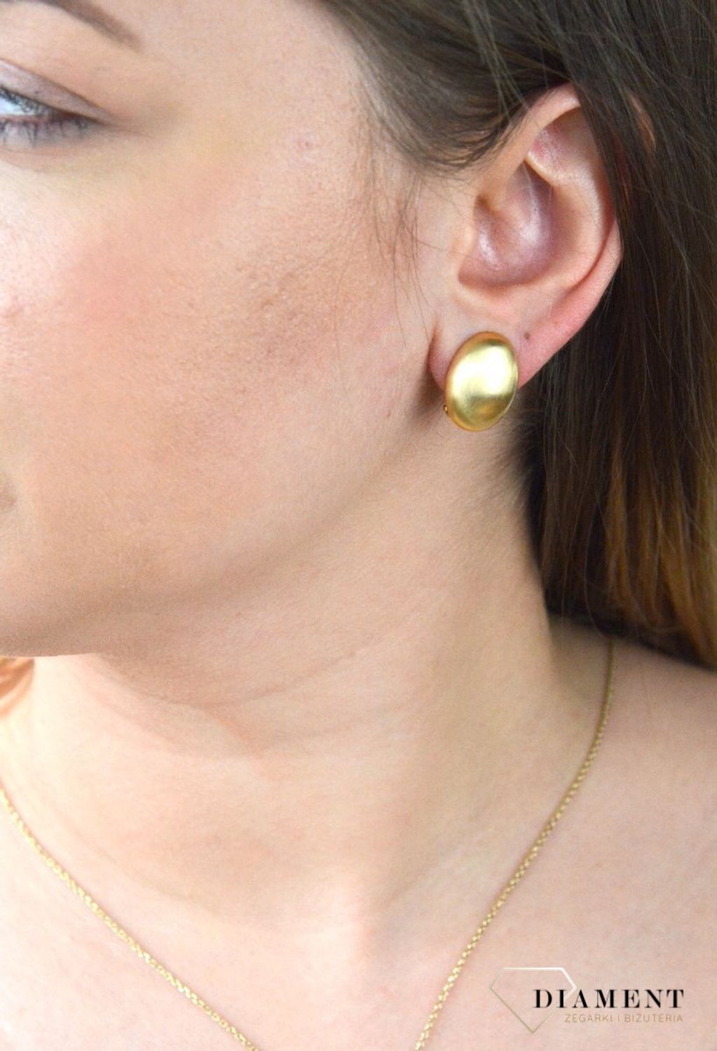 Pozłacane Klipsy Dall'acqua Sublime  Owalne Półkule 925 DIAMENT DIA-KLI-5559-925.jpg