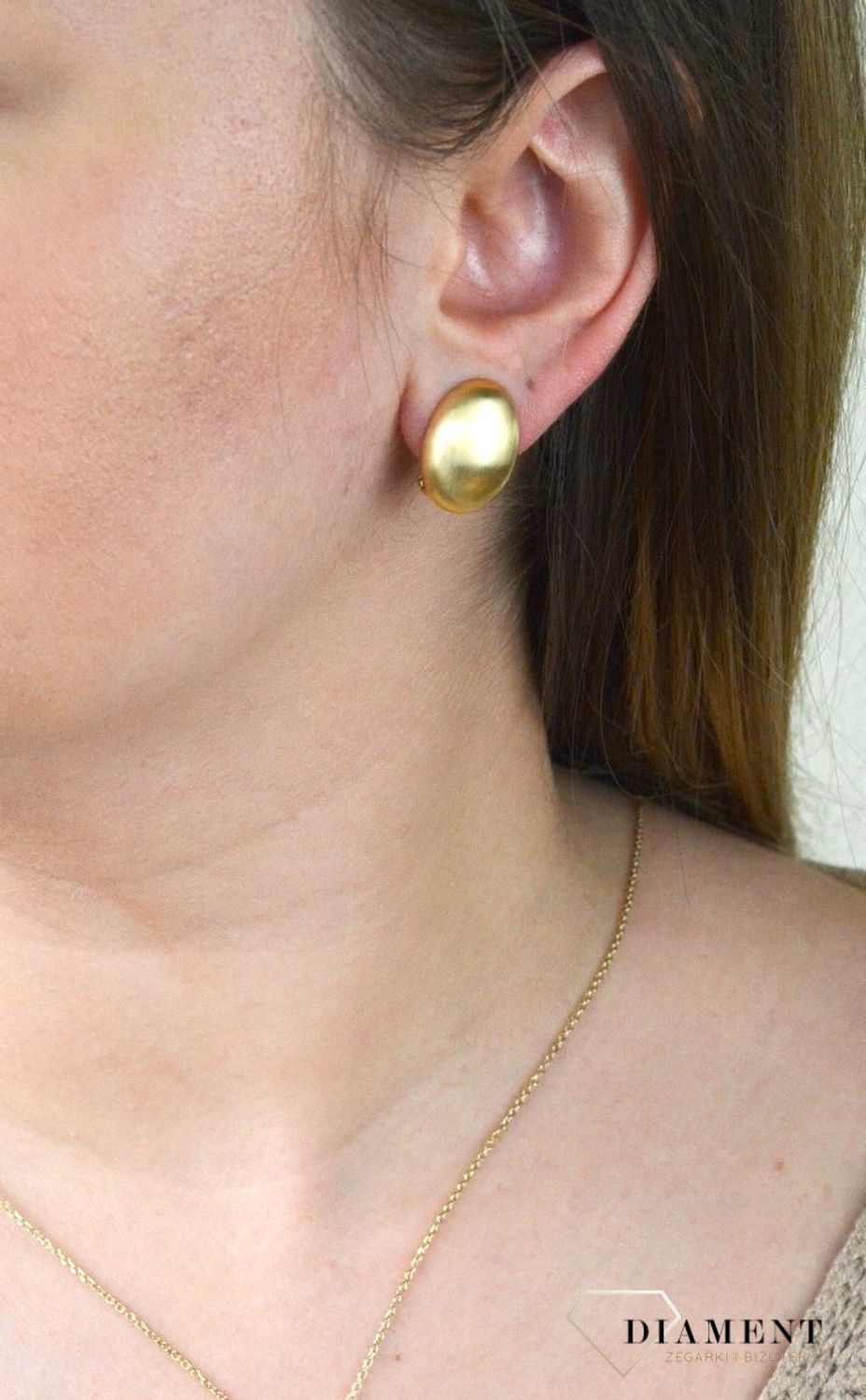 Pozłacane Klipsy Dall'acqua Sublime  Owalne Półkule 925 DIAMENT DIA-KLI-5559-925.jpg