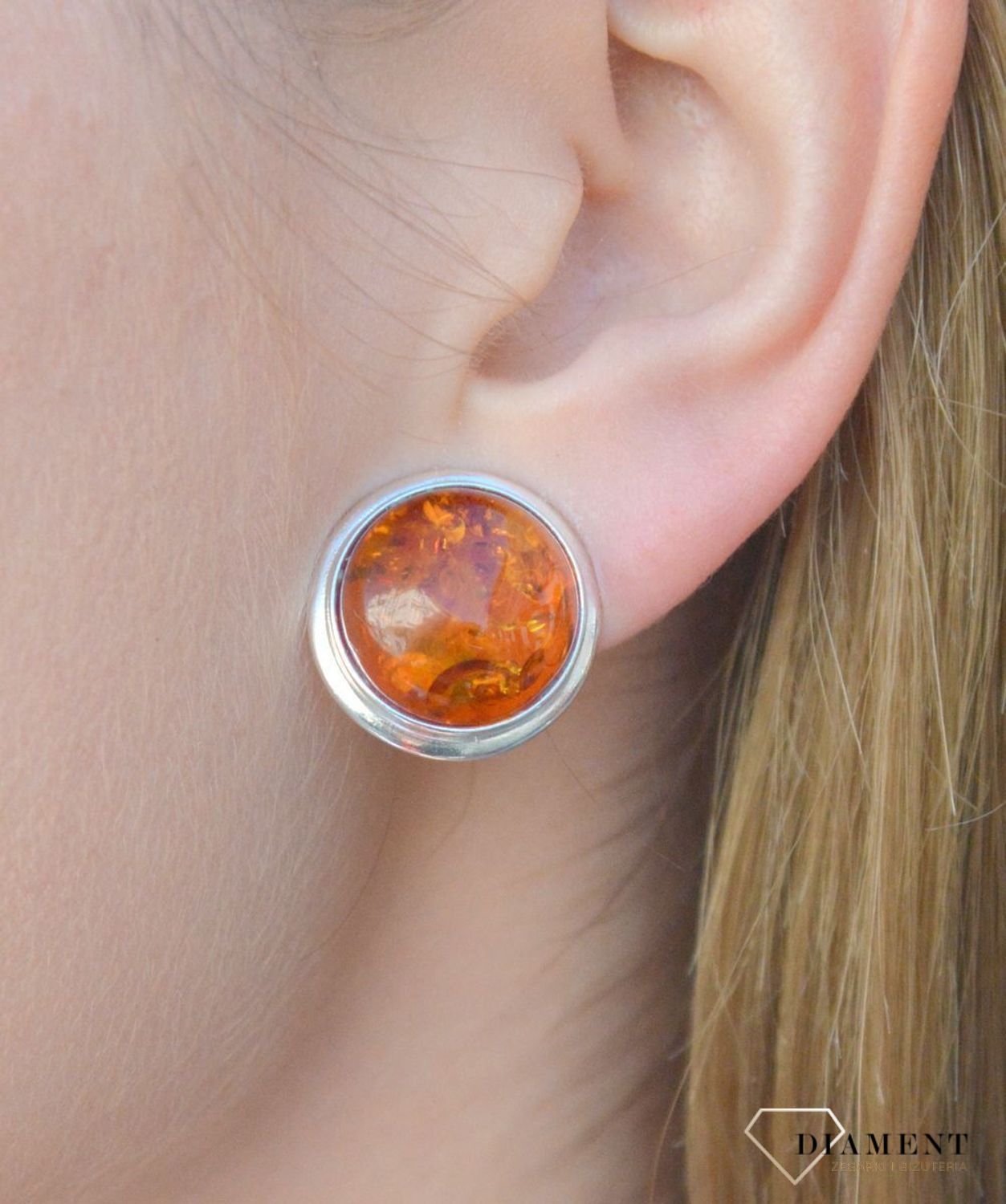 Kolczyki klipsy srebrne owalne z bursztynem miodowym DIA-KLI-7051-925.jpg