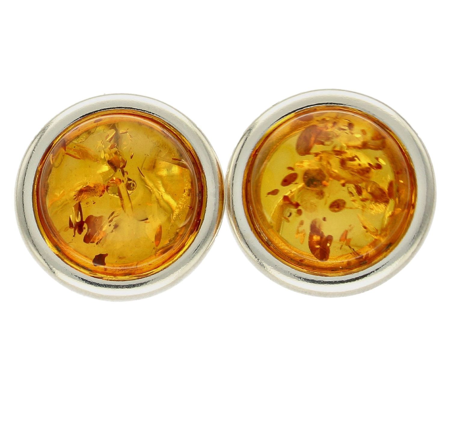 Kolczyki klipsy srebrne okrągłe z bursztynem miodowym DIA-KLI-7053-925.jpg