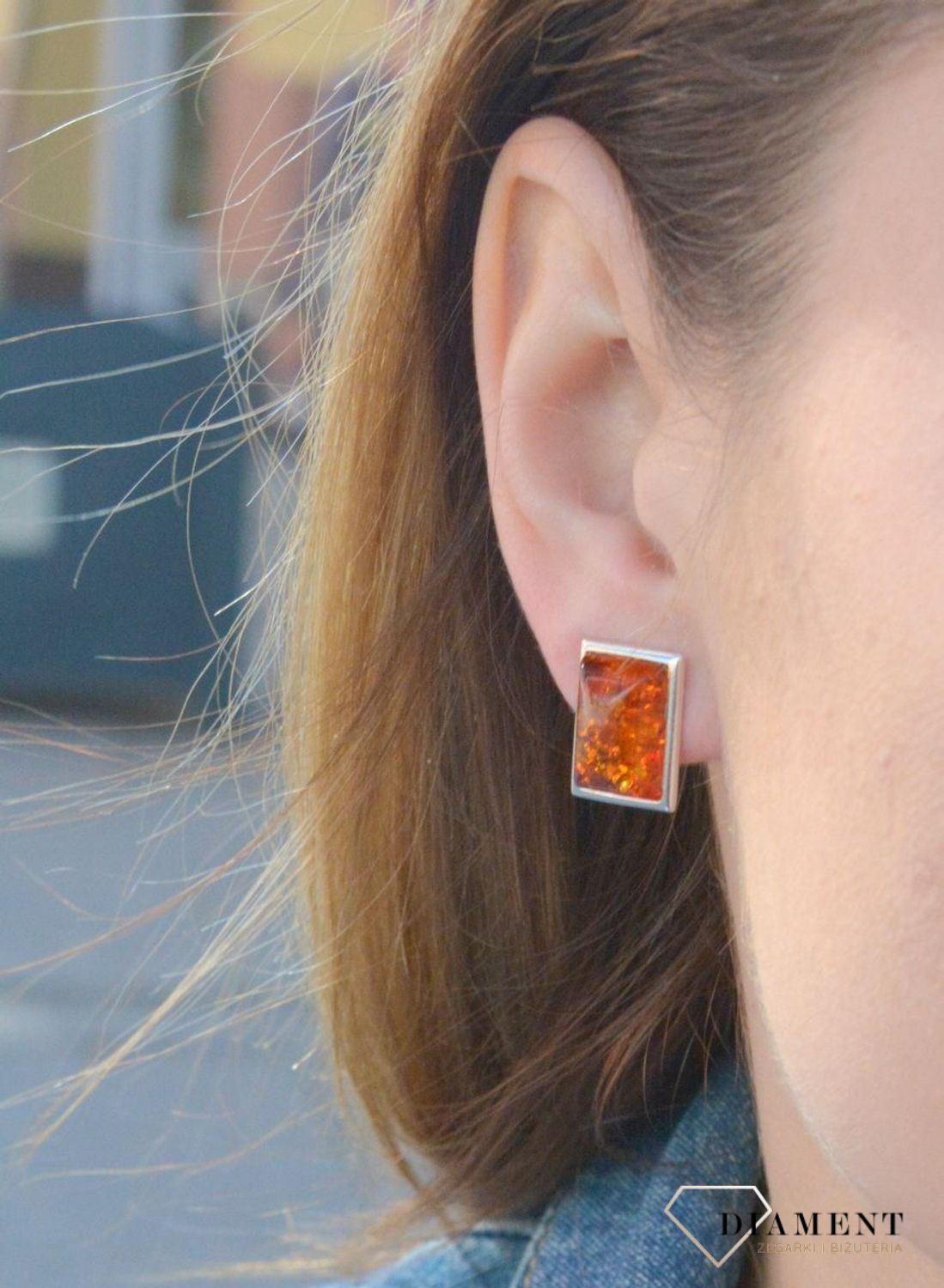 Kolczyki klipsy srebrne prostokąty z bursztynem miodowym DIA-KLI-7055-925.jpg