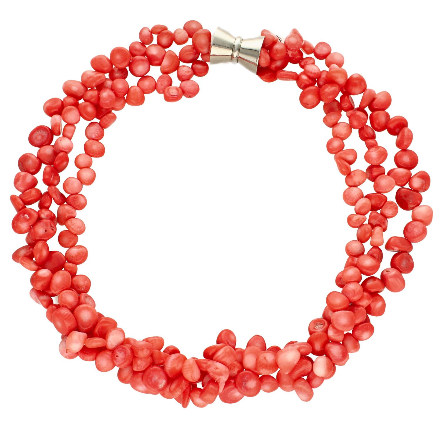 Komplet biżuterii naszyjnik i bransoletka ozdobiony koralem DIA-KLP-4025-MET (1).jpg