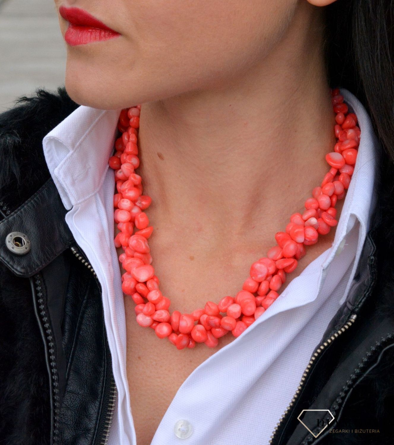 Komplet biżuterii naszyjnik i bransoletka ozdobiony koralem DIA-KLP-4025-MET (1).jpg