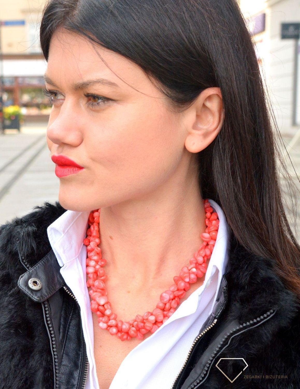 Komplet biżuterii naszyjnik i bransoletka ozdobiony koralem DIA-KLP-4025-MET (1).jpg