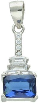 Komplet srebrny 925 DIA-KPL-13407-925 – zawieszka i kolczyki z białymi i granatowymi cyrkoniami. Zawieszka 2,2 cm × 7 mm, kolczyki 1,5 cm × 7 mm, zapięcie angielskie. 2.jpg