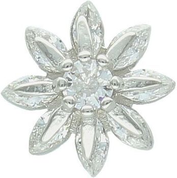 Uroczy komplet srebrny DIA-KPL-13451-925 w kształcie kwiatków, zdobiony cyrkoniami. Próba 925, waga 2,60 g, wielkość 1,0 cm, zapięcie na sztyft. Kobiecy, delikatny, idealny na prezent.2.jpg