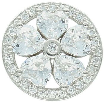 Komplet srebrny DIA-KPL-13452-925 z motywem kwiatka i cyrkoniami. Próba 925, kolczyki (1,0 cm) z zapięciem na sztyft i zawieszka (1,3 cm). Łączna waga 3,40 g. Elegancja i kobiecość w jednym.2.jpg