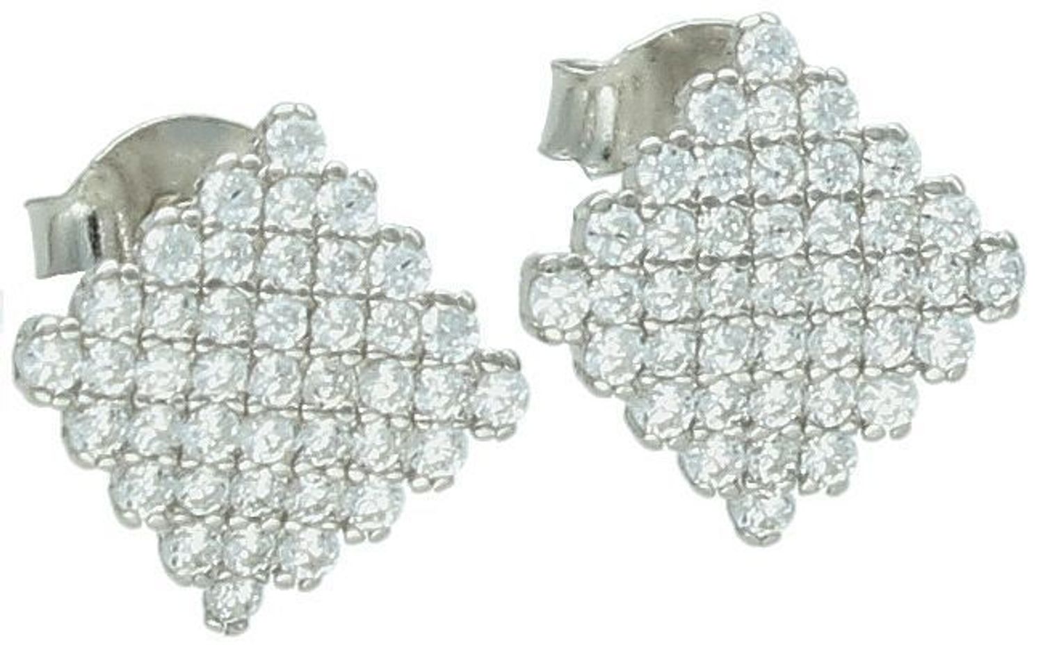 Komplet srebrny 925 DIA-KPL-13455-925 – geometryczne kolczyki i zawieszka z cyrkoniami. Elegancki zestaw z klasą. Kolczyki 1 cm, zawieszka 1,3 cm.3.jpg