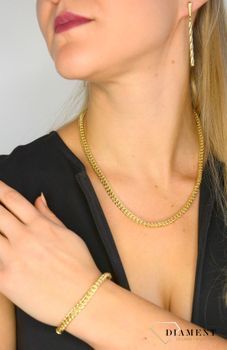 Złoty komplet naszyjnik i bransoleta 585 'Więź miłości' o szerokości 0,5 cm DIA-KPL-1410-585 Złoty łańcuszek został wykonany z najwyższej jakości złota próby 585.  biżuteria apart, komplet złoty apart (10).JPG
