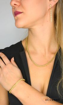 Złoty komplet naszyjnik i bransoleta 585 'Więź miłości' o szerokości 0,5 cm DIA-KPL-1410-585 Złoty łańcuszek został wykonany z najwyższej jakości złota próby 585.  biżuteria apart, komplet złoty apart (8).JPG