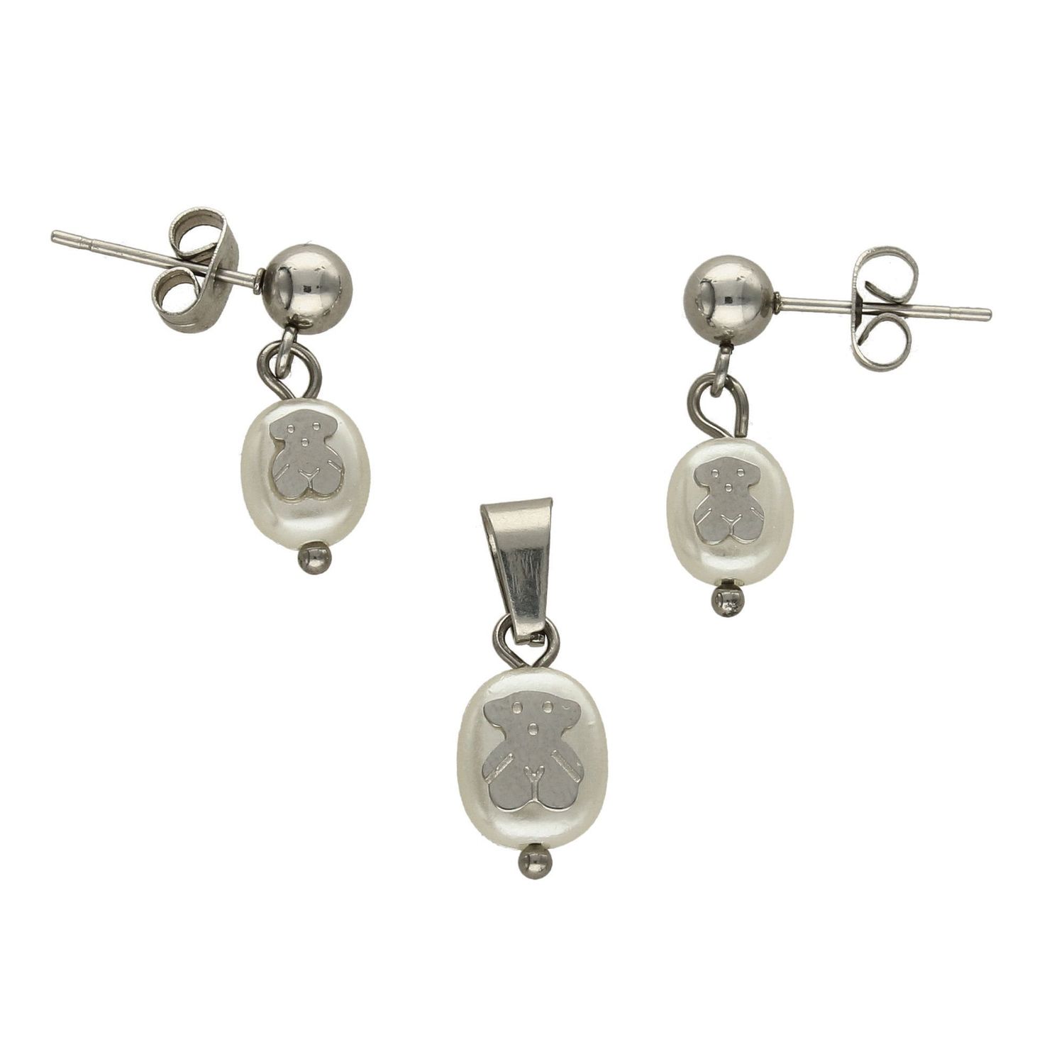 Komplet biżuterii Tuos misiek masa perłowa.DIA-KPL-2813-STAL.jpg