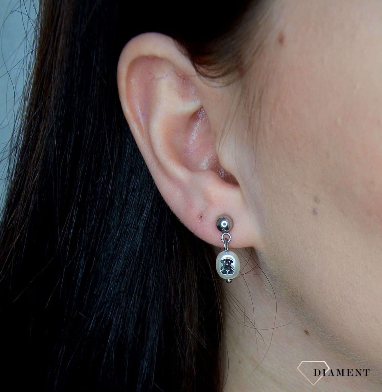 Komplet biżuterii Tuos misiek masa perłowa.DIA-KPL-2813-STAL.jpg