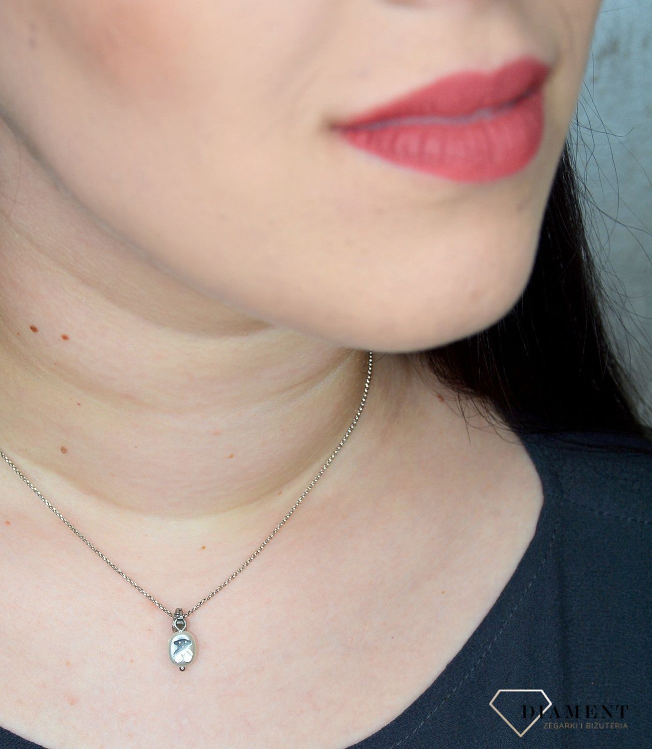 Komplet biżuterii Tuos misiek masa perłowa.DIA-KPL-2813-STAL.jpg