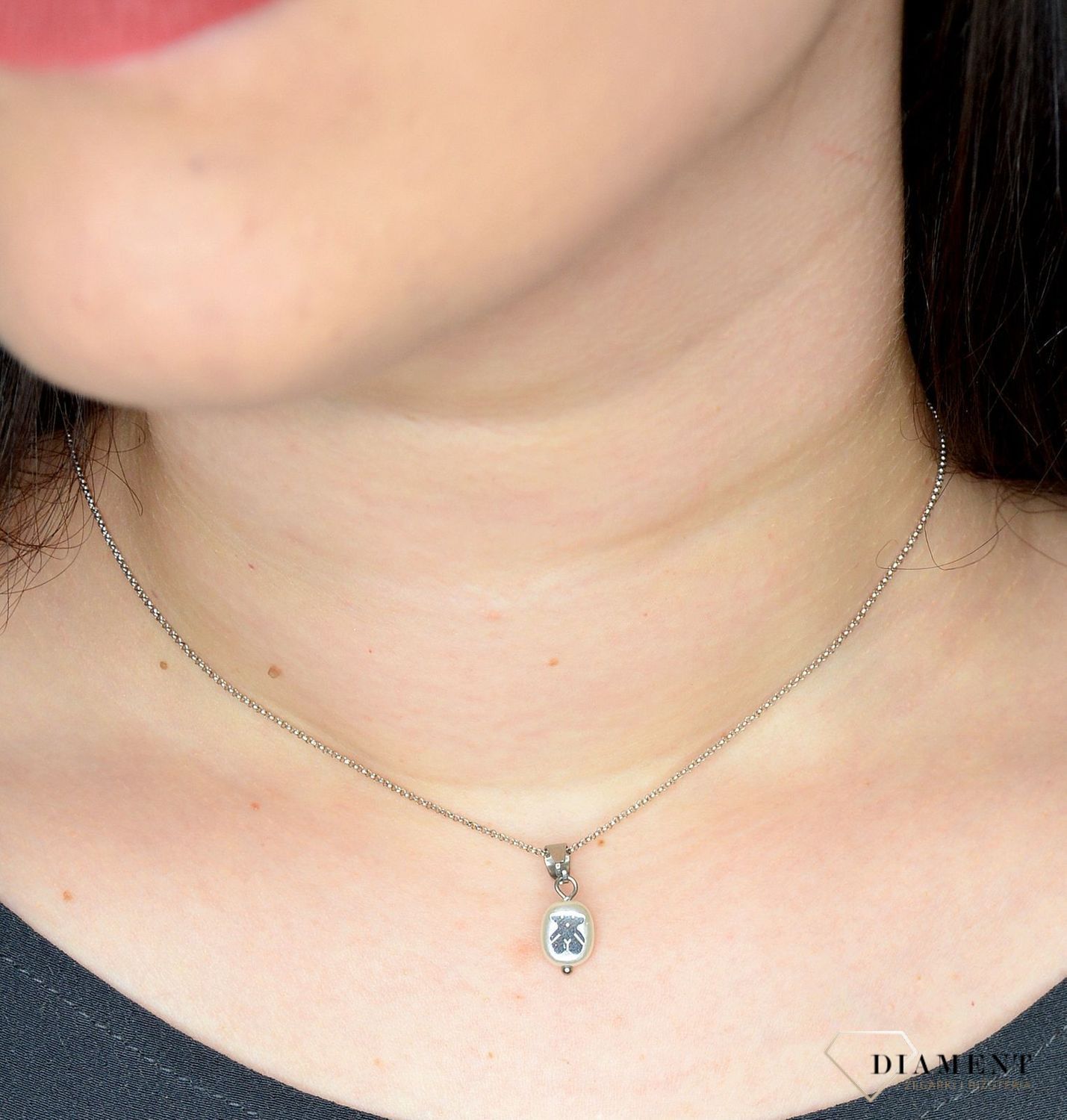 Komplet biżuterii Tuos misiek masa perłowa.DIA-KPL-2813-STAL.jpg