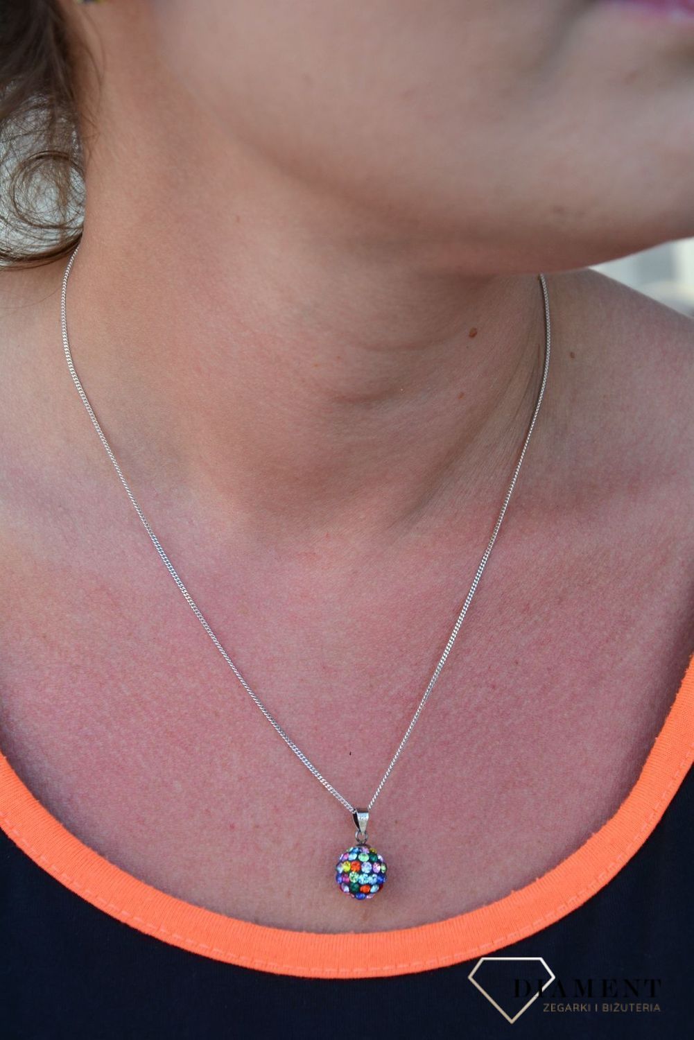 Komplet srebrny kolczyki z wisiorkiem 'Kolorowe kulki'  DIA-KPL-2989-925.jpg