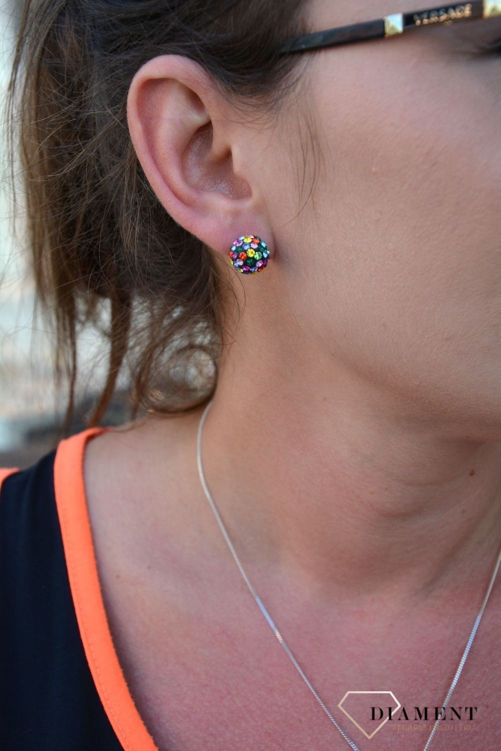 Komplet srebrny kolczyki z wisiorkiem 'Kolorowe kulki'  DIA-KPL-2989-925.jpg