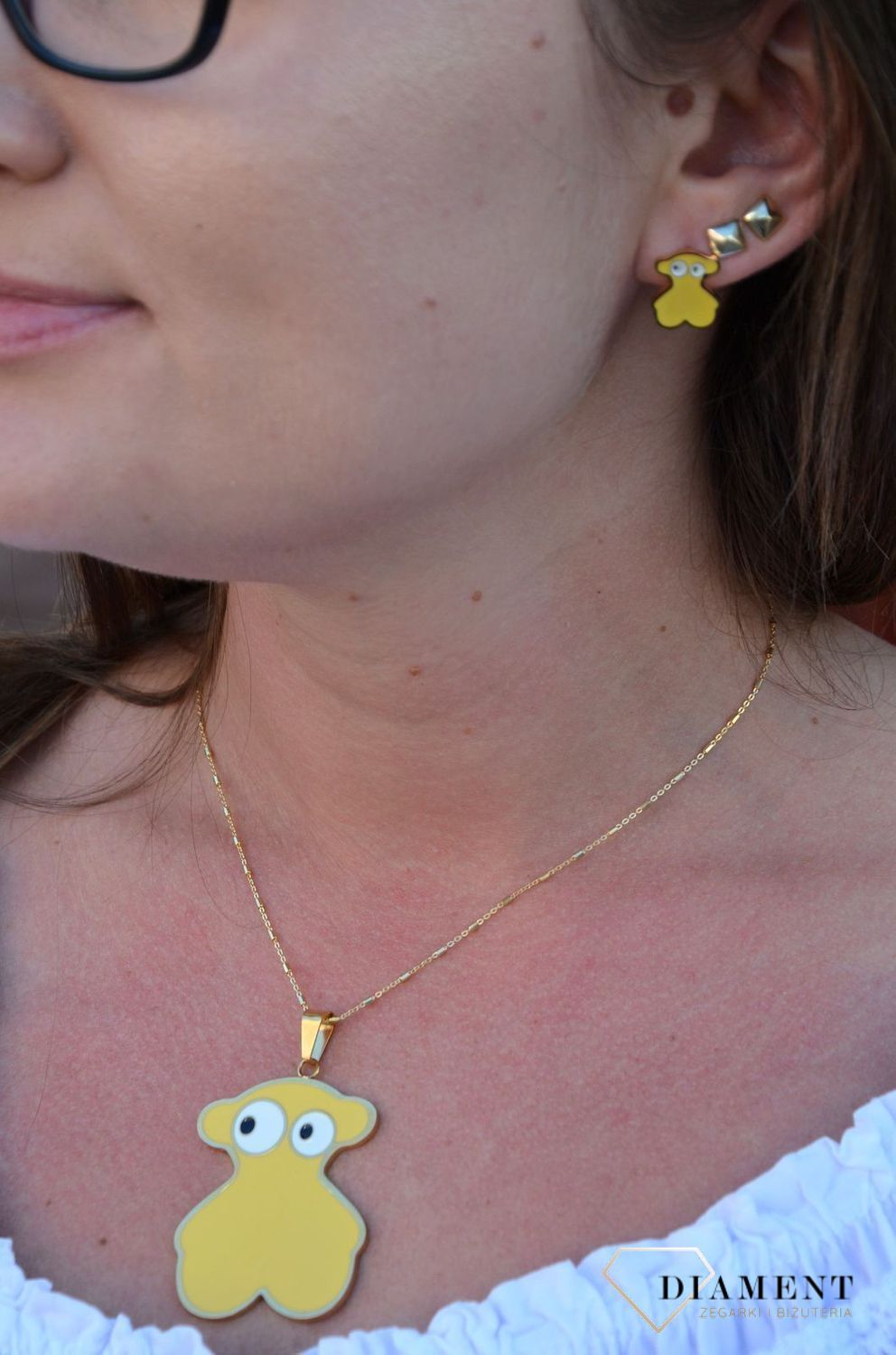 Komplet biżuterii TUOS żółte misie DIA-KPL-3304-STAL.jpg