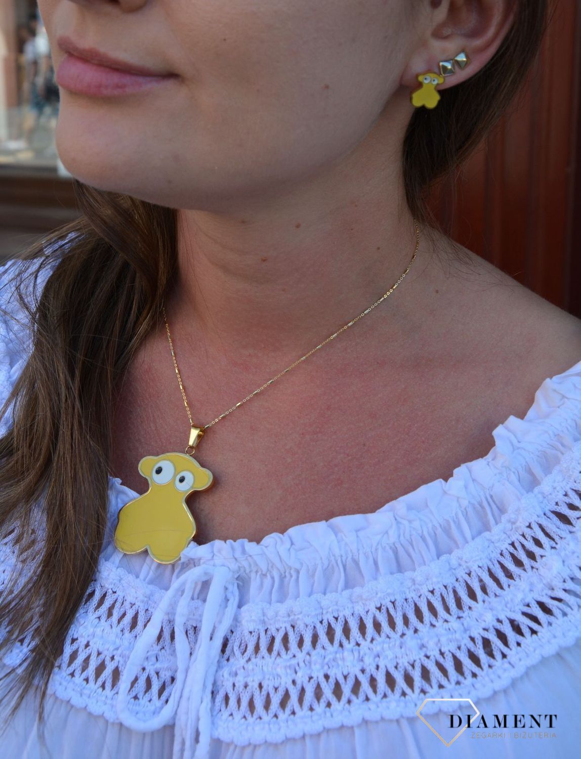 Komplet biżuterii TUOS żółte misie DIA-KPL-3304-STAL.jpg