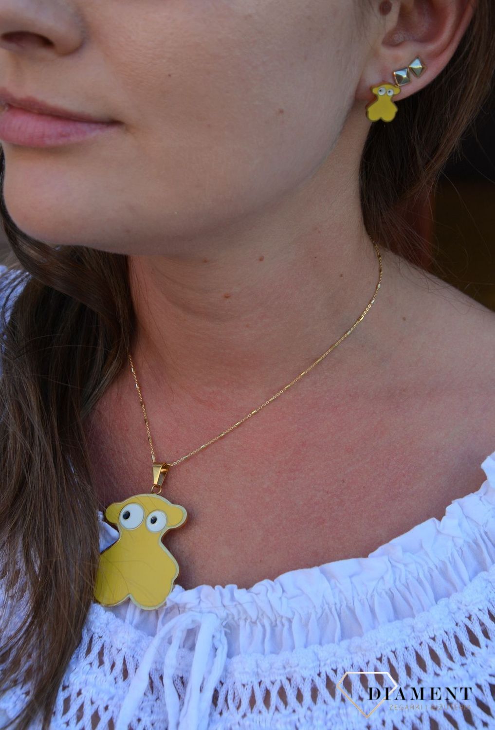 Komplet biżuterii TUOS żółte misie DIA-KPL-3304-STAL.jpg