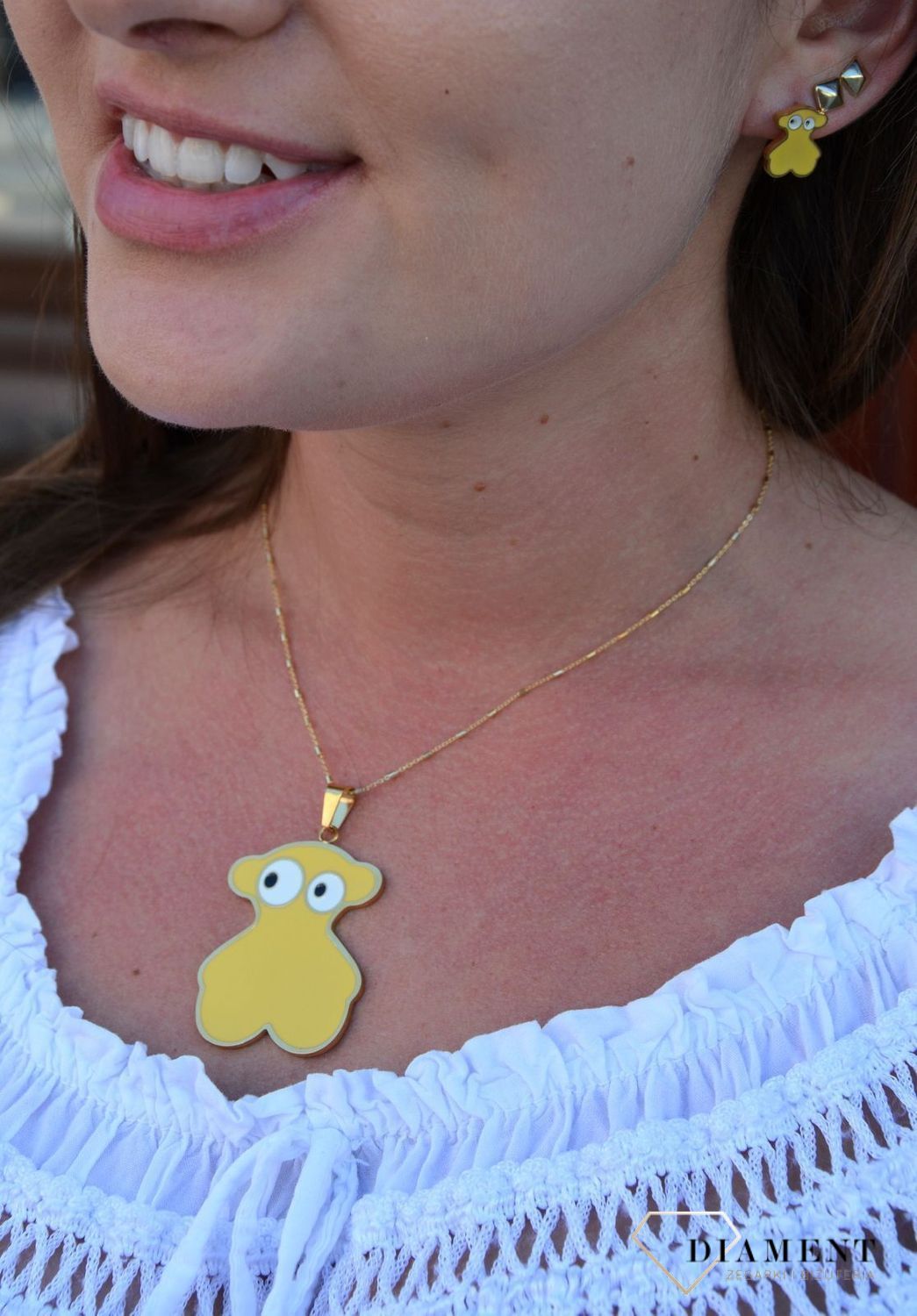 Komplet biżuterii TUOS żółte misie DIA-KPL-3304-STAL.jpg