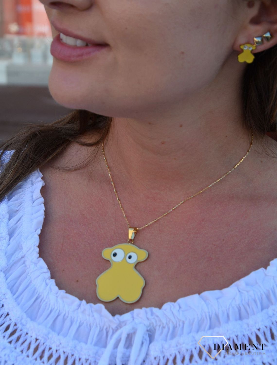 Komplet biżuterii TUOS żółte misie DIA-KPL-3304-STAL.jpg