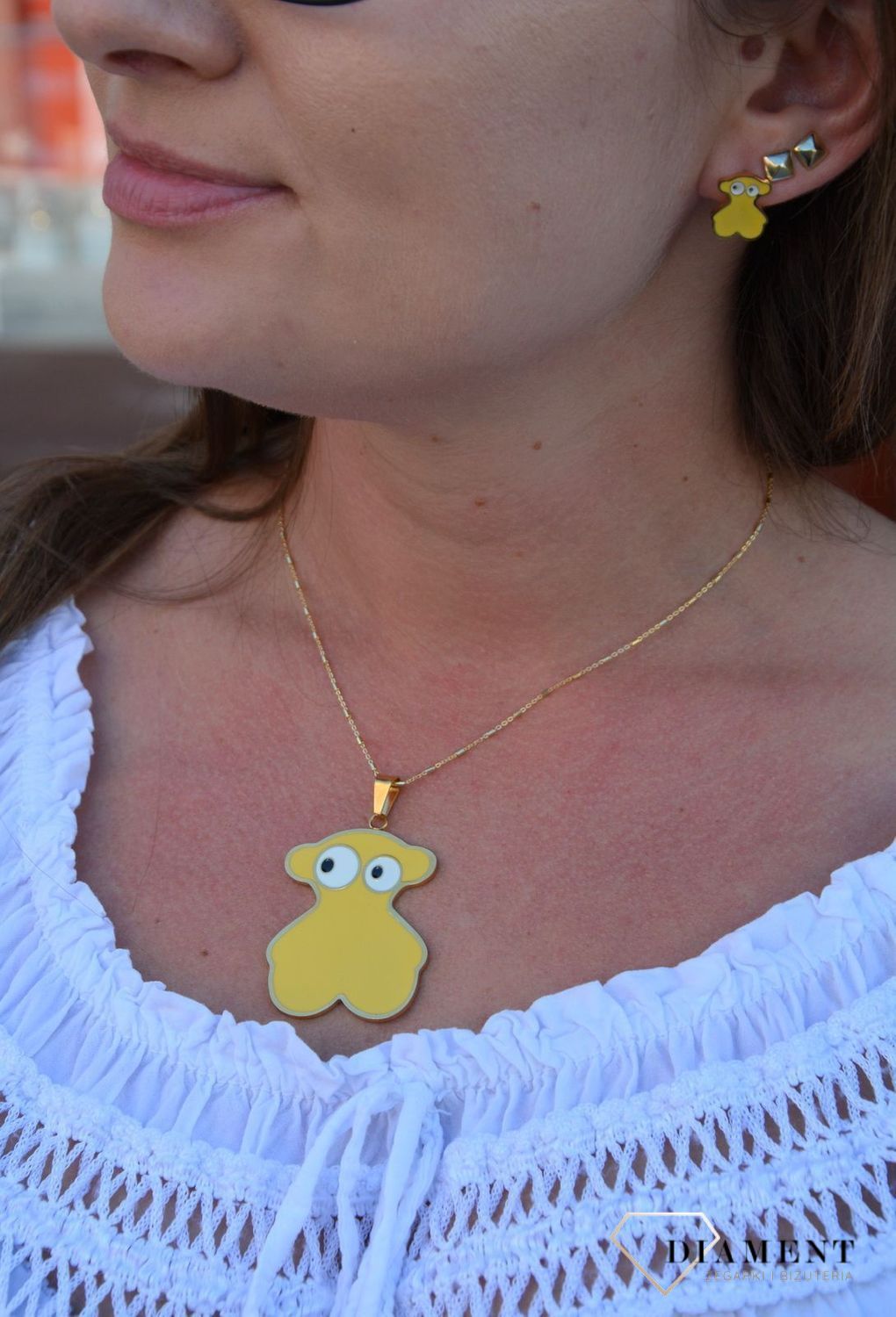 Komplet biżuterii TUOS żółte misie DIA-KPL-3304-STAL.jpg