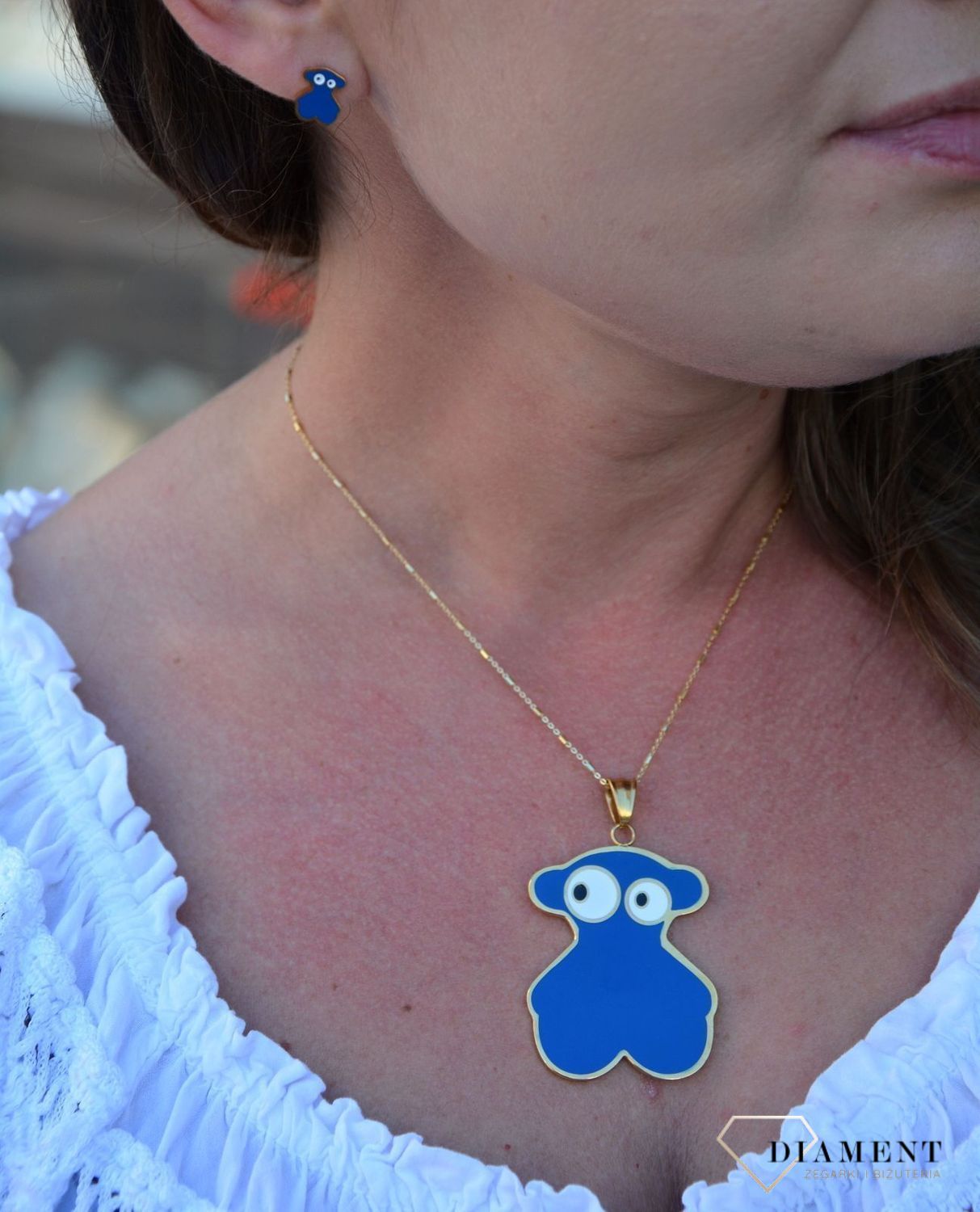 Komplet biżuterii TUOS granatowe misie pełne DIA-KPL-3305-STAL.jpg