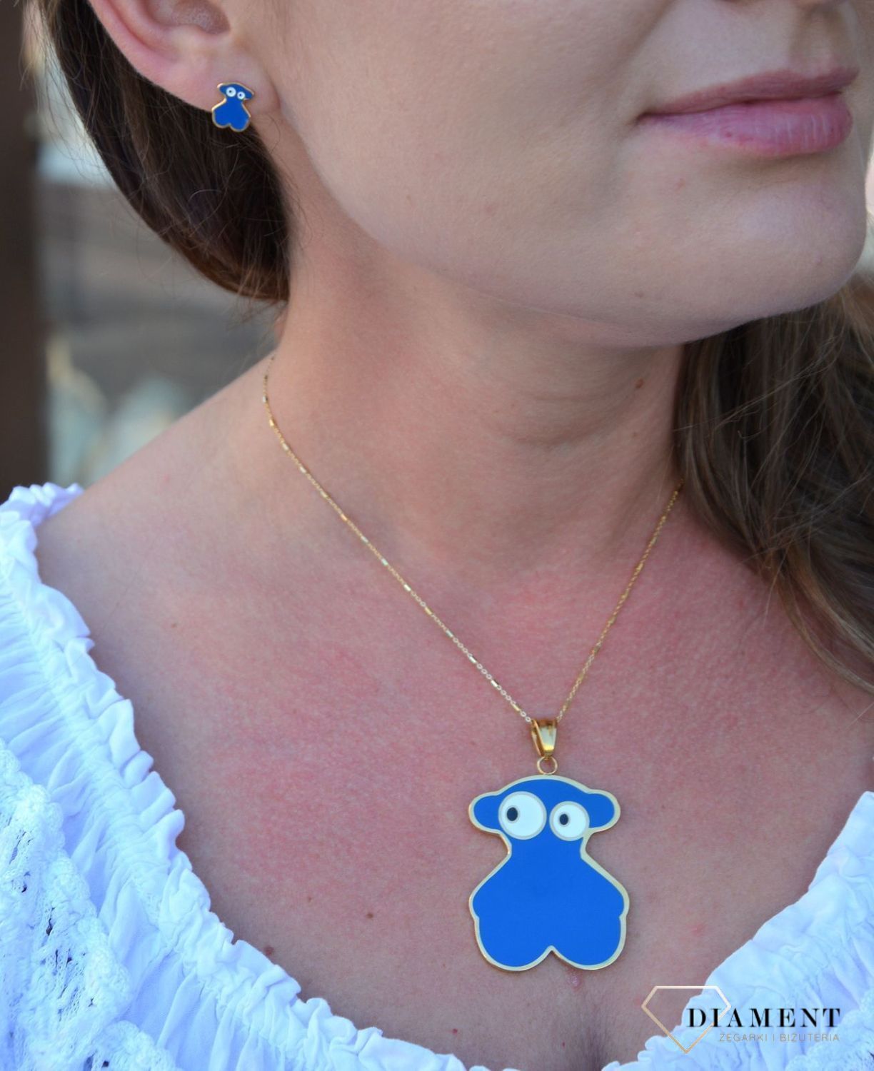 Komplet biżuterii TUOS granatowe misie pełne DIA-KPL-3305-STAL.jpg