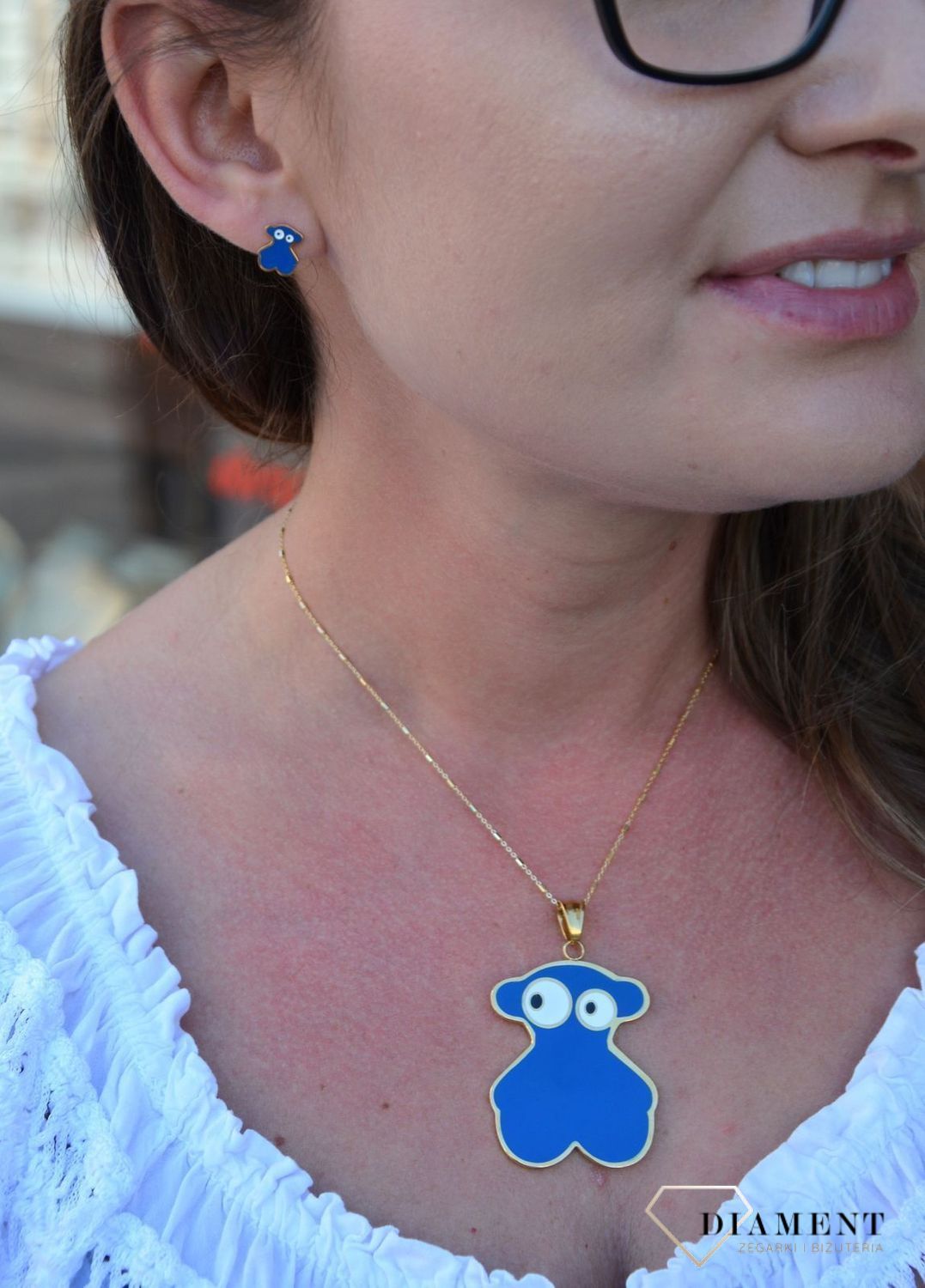 Komplet biżuterii TUOS granatowe misie pełne DIA-KPL-3305-STAL.jpg