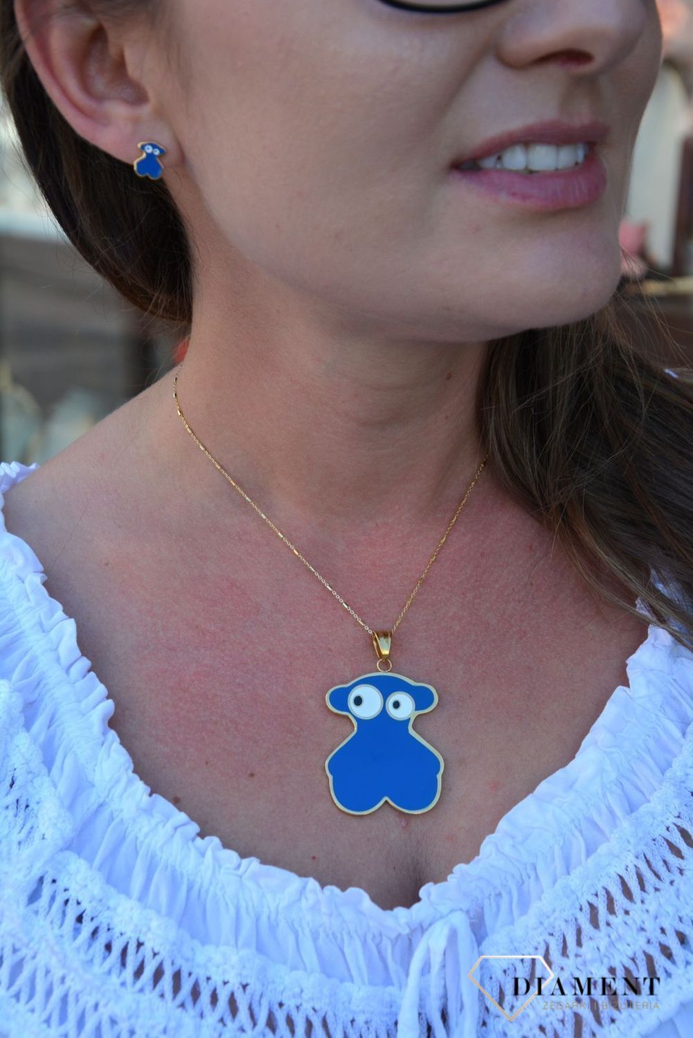 Komplet biżuterii TUOS granatowe misie pełne DIA-KPL-3305-STAL.jpg