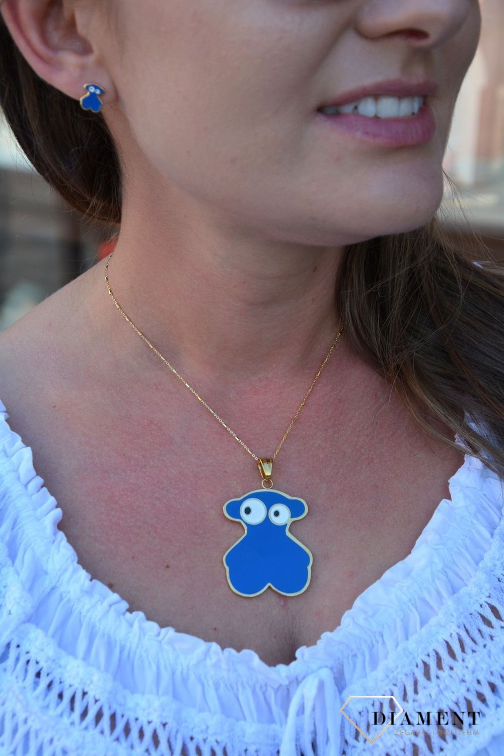 Komplet biżuterii TUOS granatowe misie pełne DIA-KPL-3305-STAL.jpg