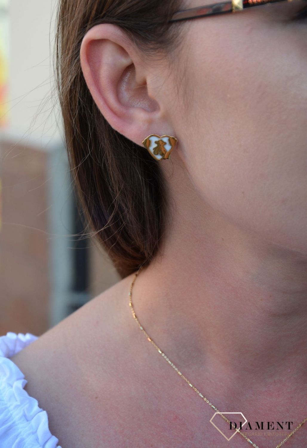 Komplet biżuterii misie w serduszkach DIA-KPL-3308-STAL.jpg