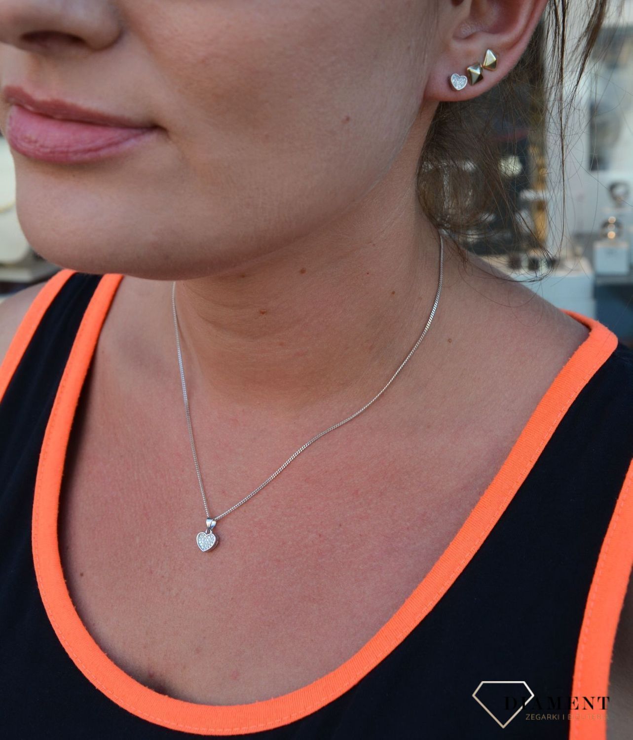 Srebrny komplet zawieszka i kolczyki w kształcie serca DIA-KPL-3545-925.jpg