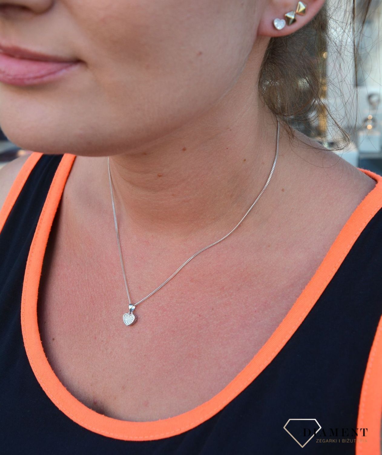 Srebrny komplet zawieszka i kolczyki w kształcie serca DIA-KPL-3545-925.jpg