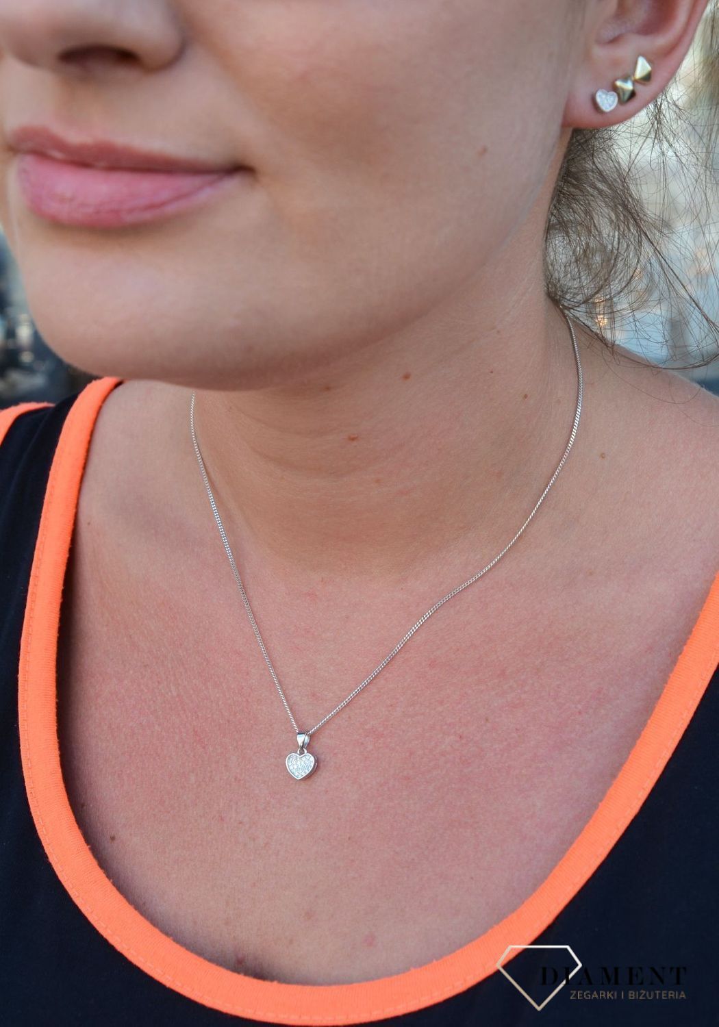 Srebrny komplet zawieszka i kolczyki w kształcie serca DIA-KPL-3545-925.jpg