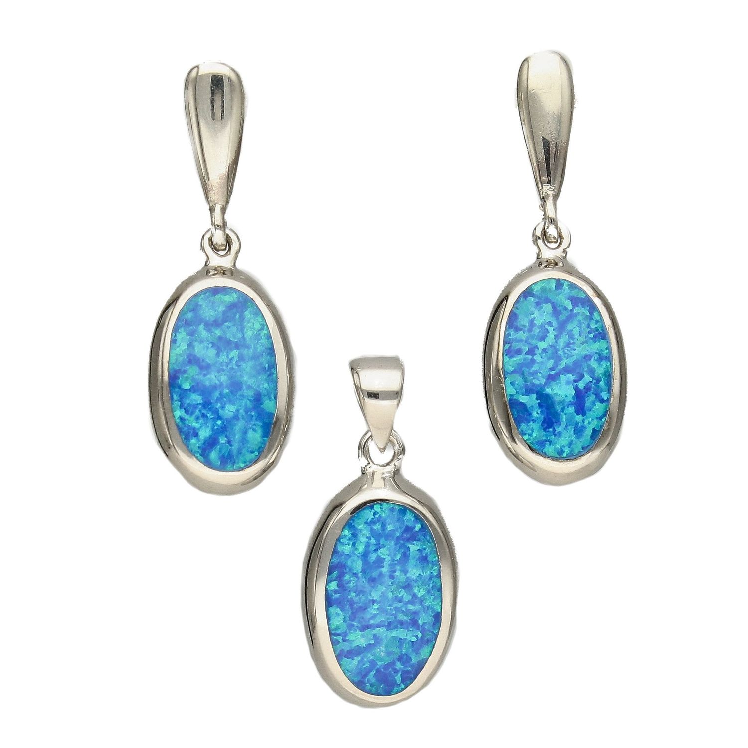 Srebrny komplet biżuterii kolczyki i zawieszka z opalem DIA-KPL-3942-925.jpg