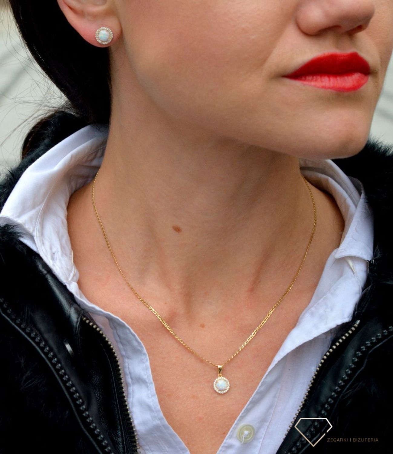 Komplet złotej biżuterii kolczyki i zawieszka z opalem i cyrkonią DIA-KPL-4431-585.jpg